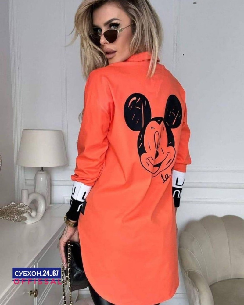 Женская рубашка оранжевая купить в Интернет-магазине Садовод База - цена 500 руб Садовод интернет-каталог